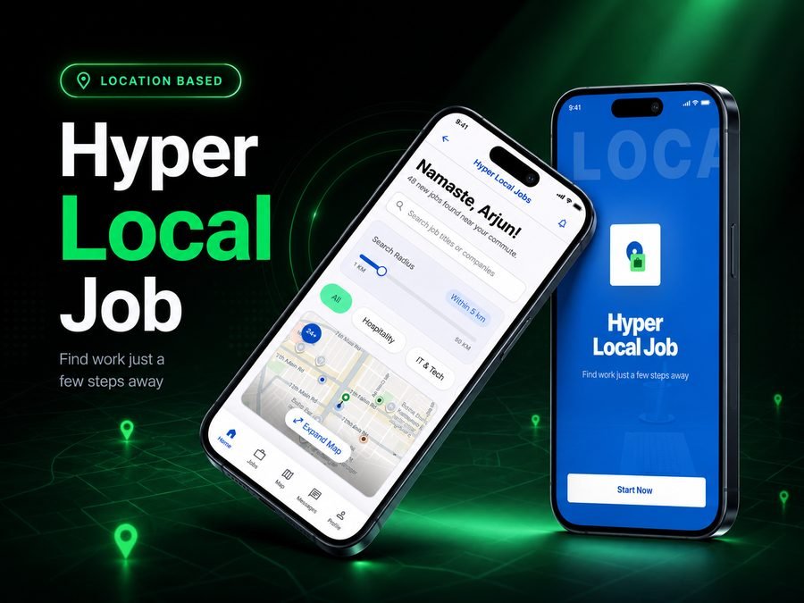 Hyper Local Job app mockup